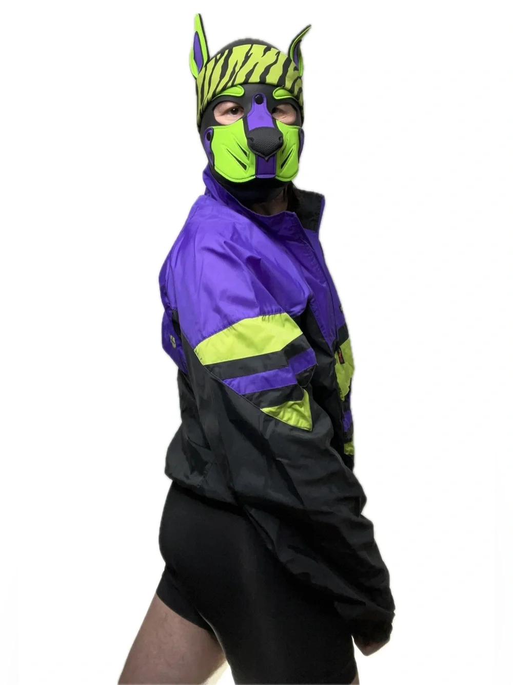 Purple & Lime Colorblock Windbreaker Jacket - HIND - Picture 3 of 4